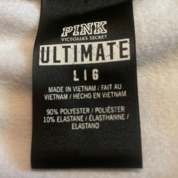 Pink Victoria Secret Ultimate long sleeve white 1/4 zip front top Ladies Sz L - Picture 13 of 14